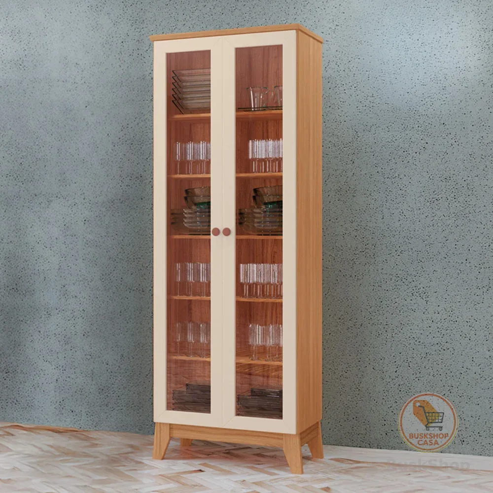 Cristaleira Braga 100% em MDF com 2 portas e kit pés