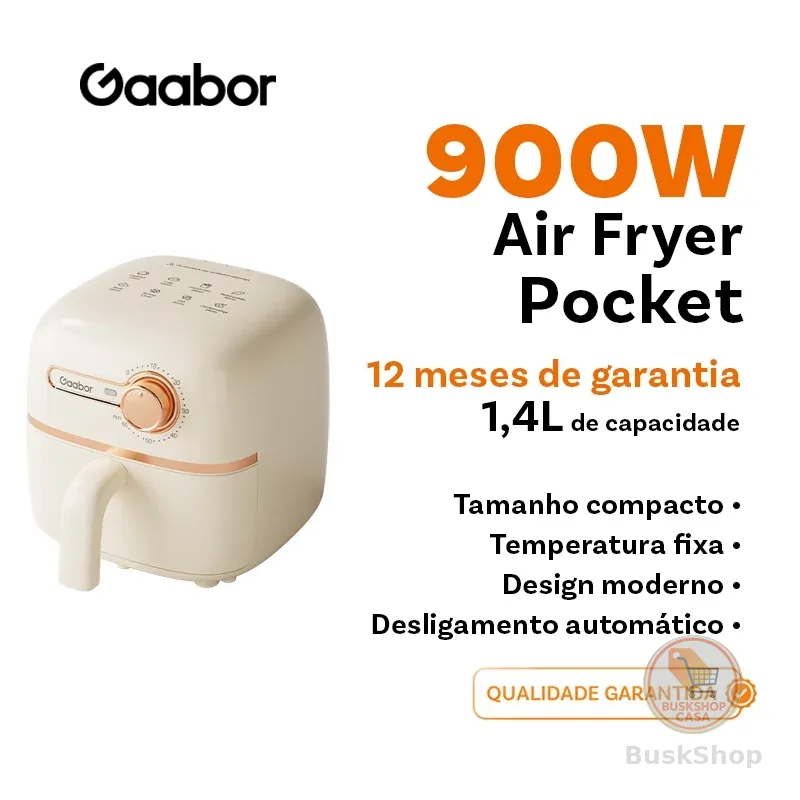 Gaabor fritadeira air fryer 1,4 litros Pequeno e conveniente forma de silicone timer 900w AF20M-YE01A -1