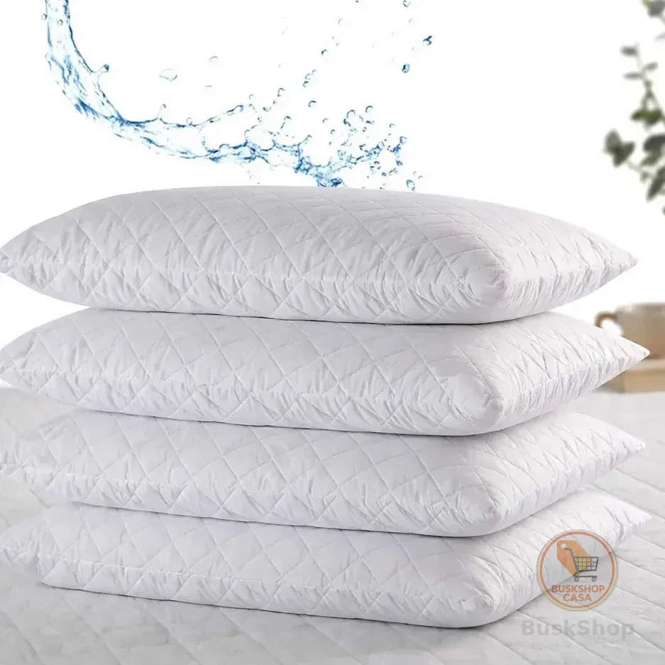 Kit 4 Capas De Travesseiro Lufiara Matelassê Para Alérgicos, Impermeável E Com Zíper - 70x50 Cm Branco