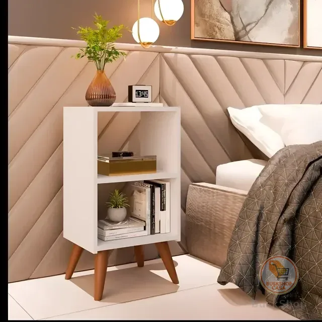 Mesa De Cabeceira Criado Retro Cama Quarto Suite Cor Branca