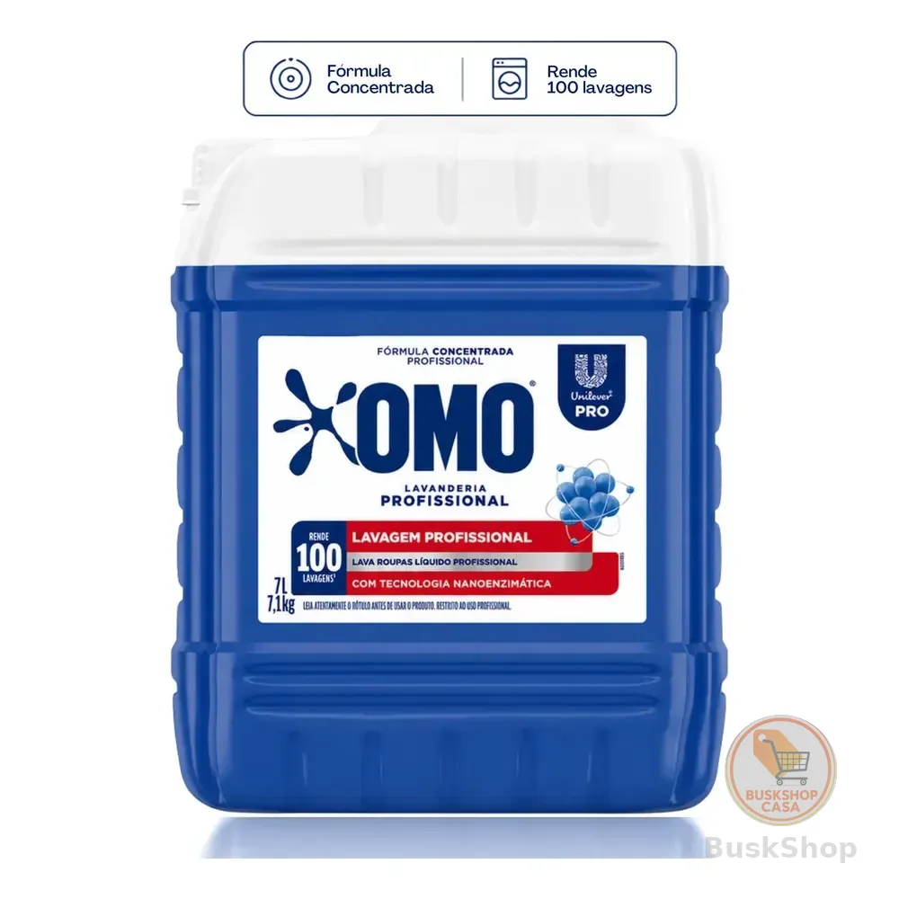 Sabão Líquido Omo Lavagem Perfeita Lava Roupas Galão 7l Pro