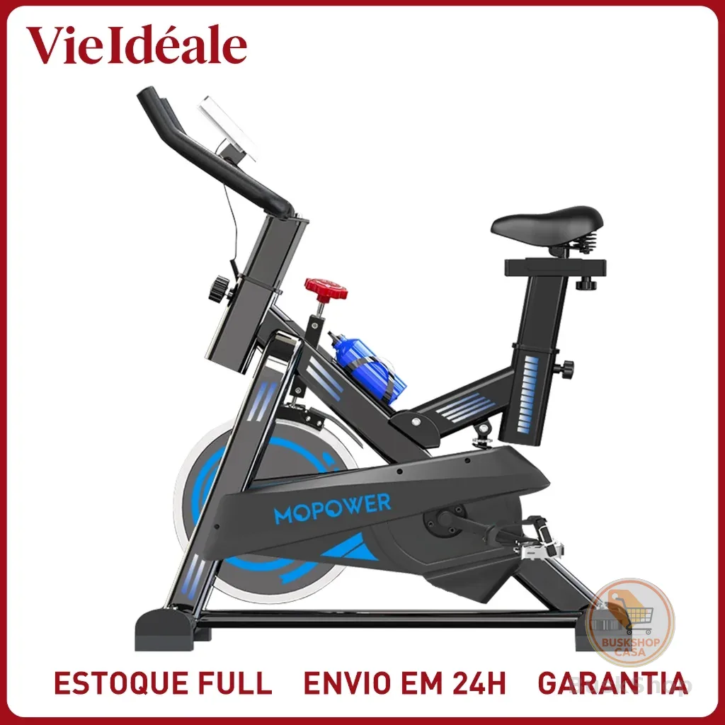 Bicicleta Spinning Profissional 15kg Roda Inércia - Suporta 150kg  | Display Digital | Silenciosa | Altura Ajustável