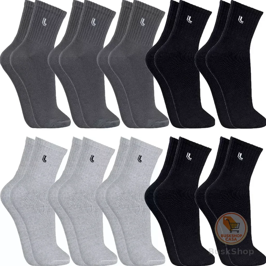Kit 10 Pares Meias Lupo Originais Cano Médio Alto Algodão Masculina Feminina Meia Atoalhada Grossas