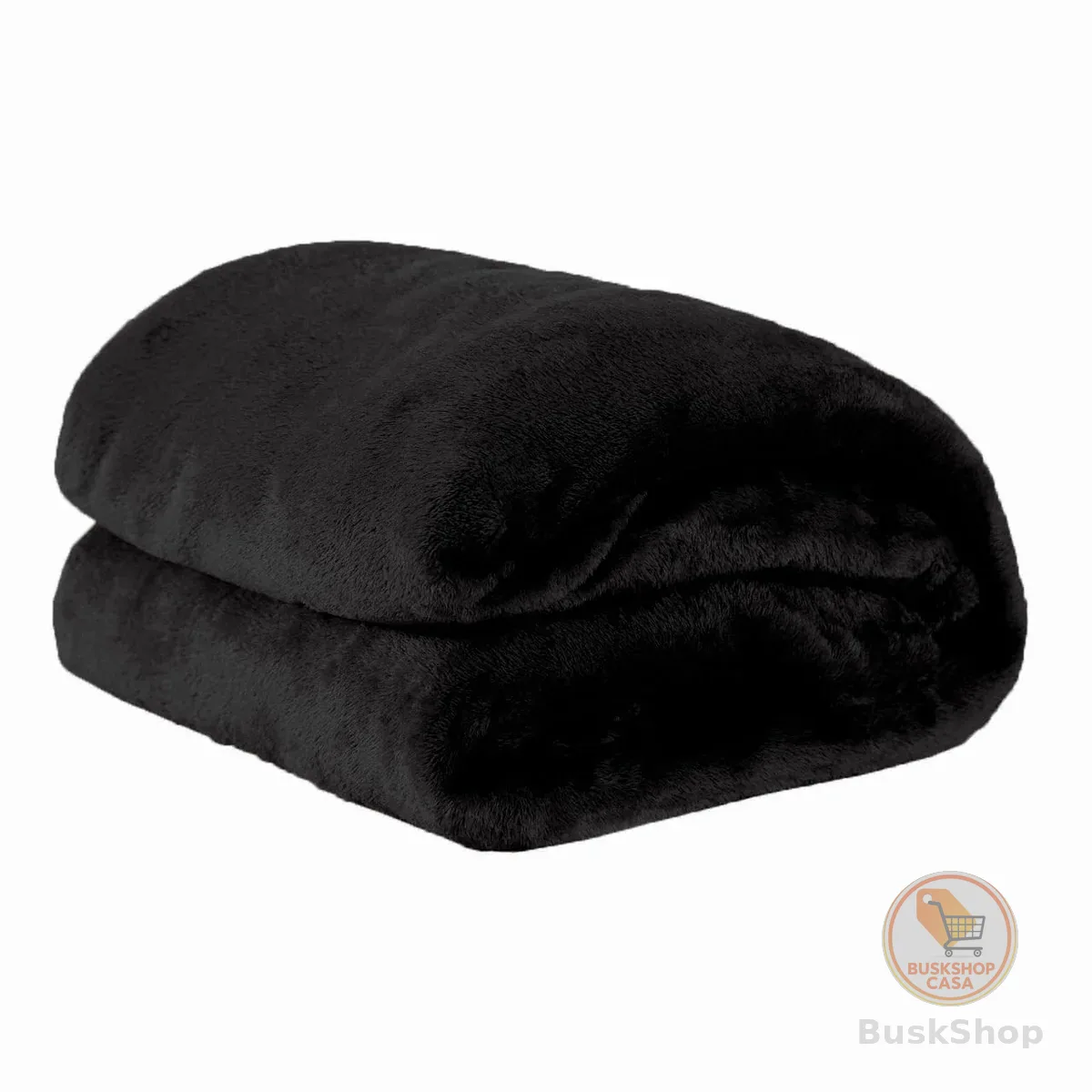 Cobertor Casal Manta Microfibra Fleece 01 Peça Preto