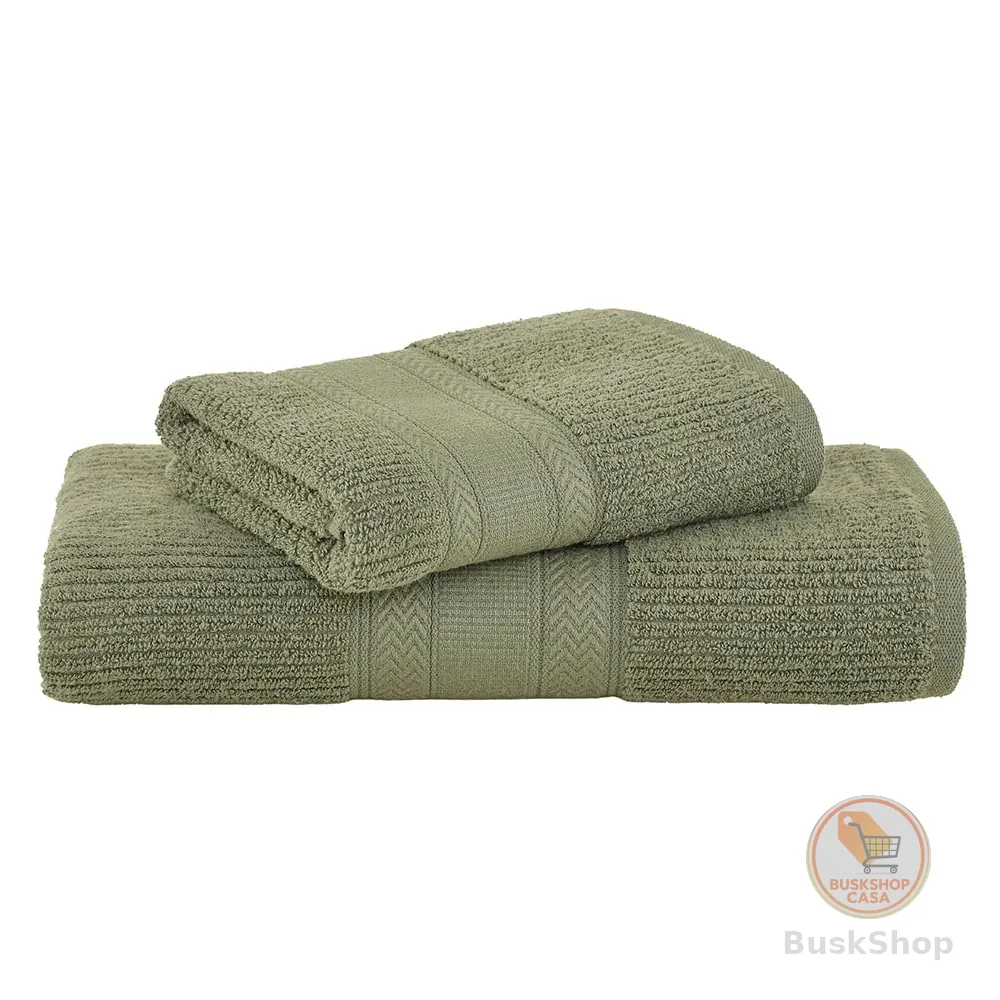 Buddemeyer Jogo de Toalhas Melissa Extra Soft Banho Verde Escuro 2 pçs