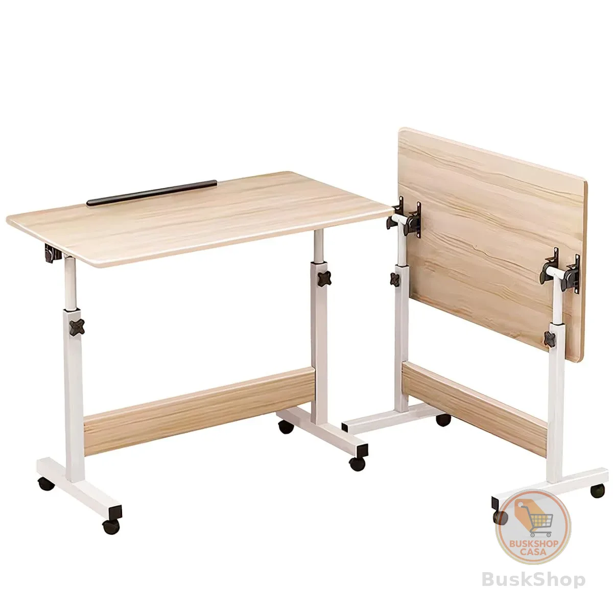 Mesa ajustável dobrável, mesa de notebook lateral com ajuste de altura (Nogueira-Flip)