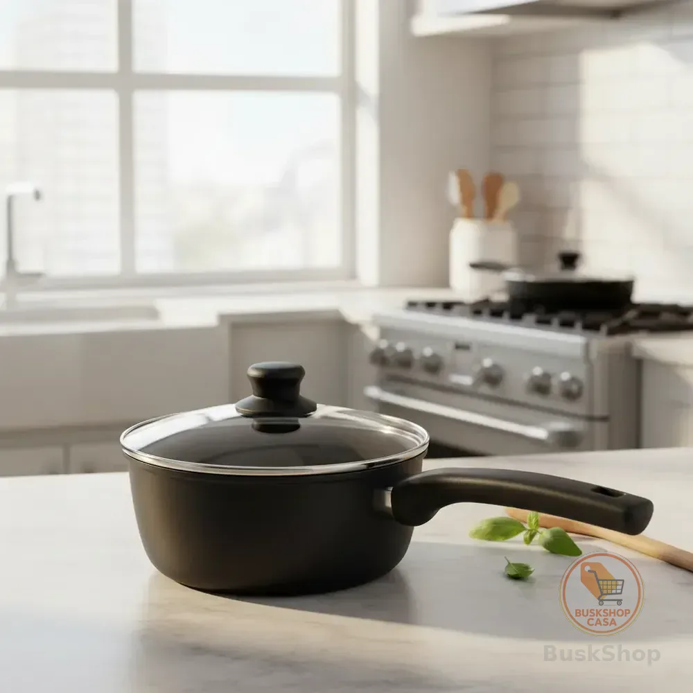Panela Antiaderente Com Revestimento Cerâmico24cm Preto