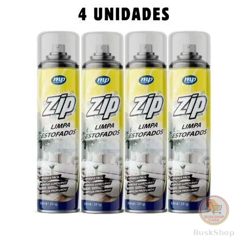 Espuma Spray Zip Clean 300ml Limpa a Seco Sofá, Estofado, Banco de Carro Limpeza Profunda