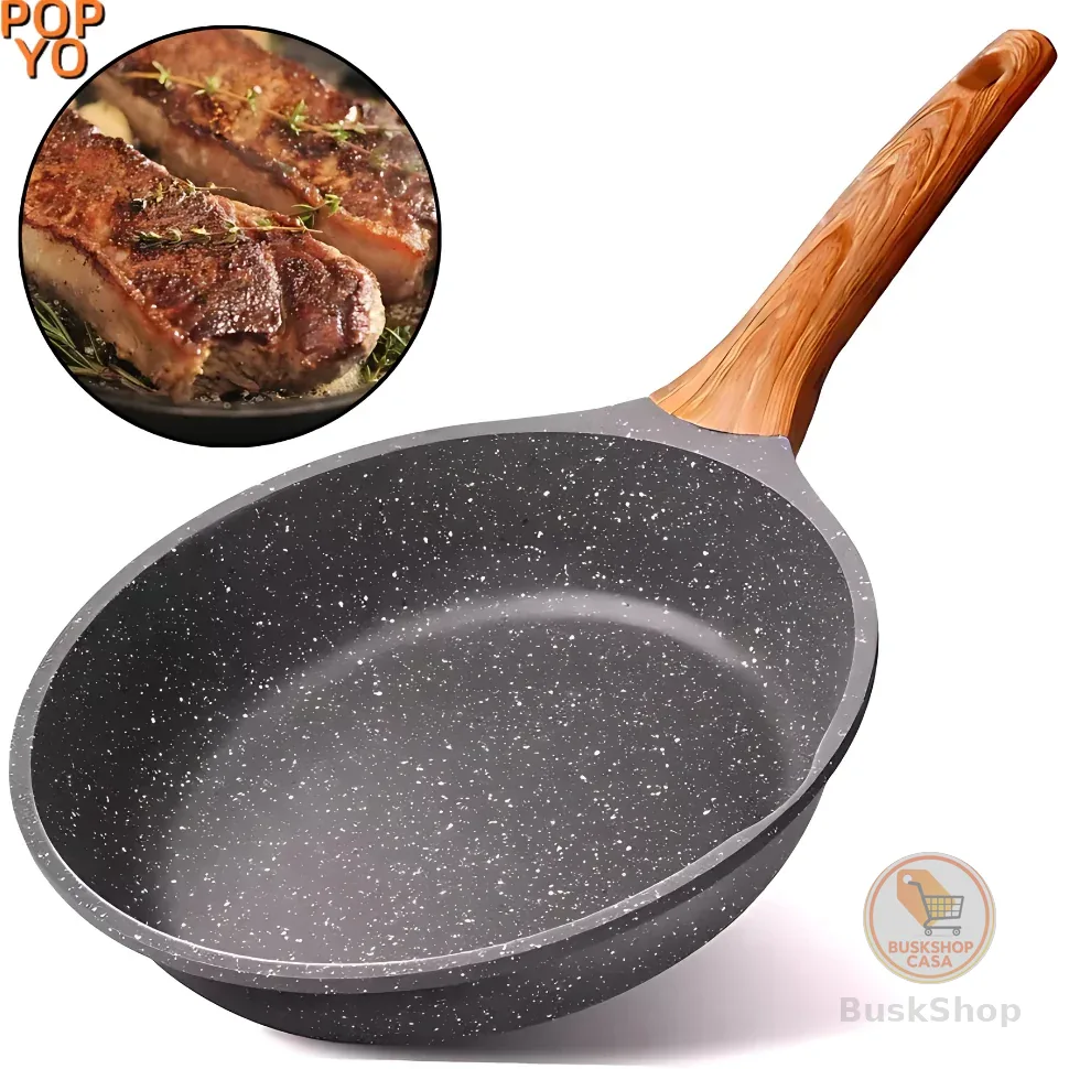 Frigideira Ceramica Antiaderente Fogão Cooktop Indução E Gás 24/26/28CM, universal na cozinha POPYO