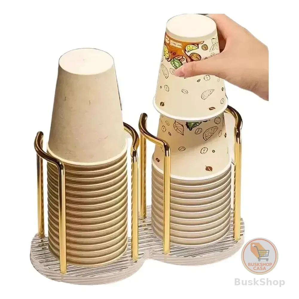 Porta Copos Organizador Suporte Copos De Café Água Decoração Lisa Dourado