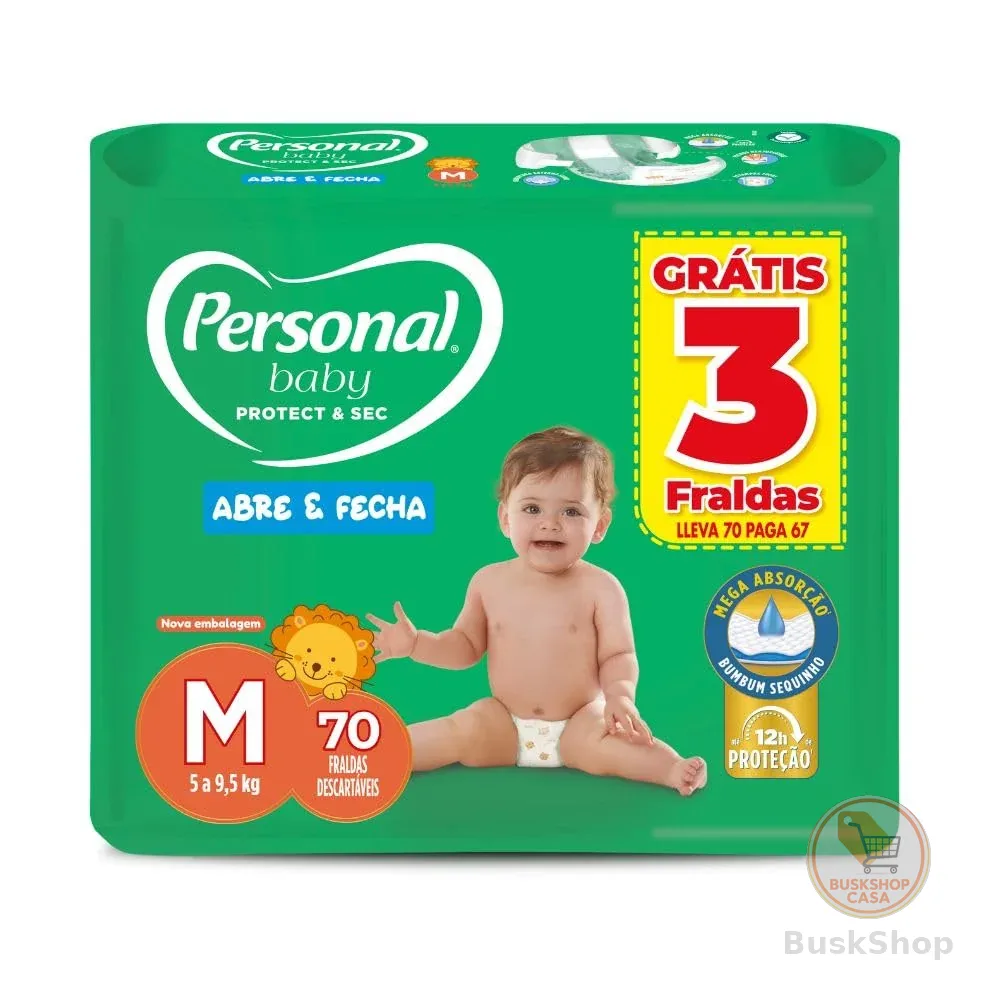 Personal Fralda Protect E Sec M Hiper, 70 Unidades