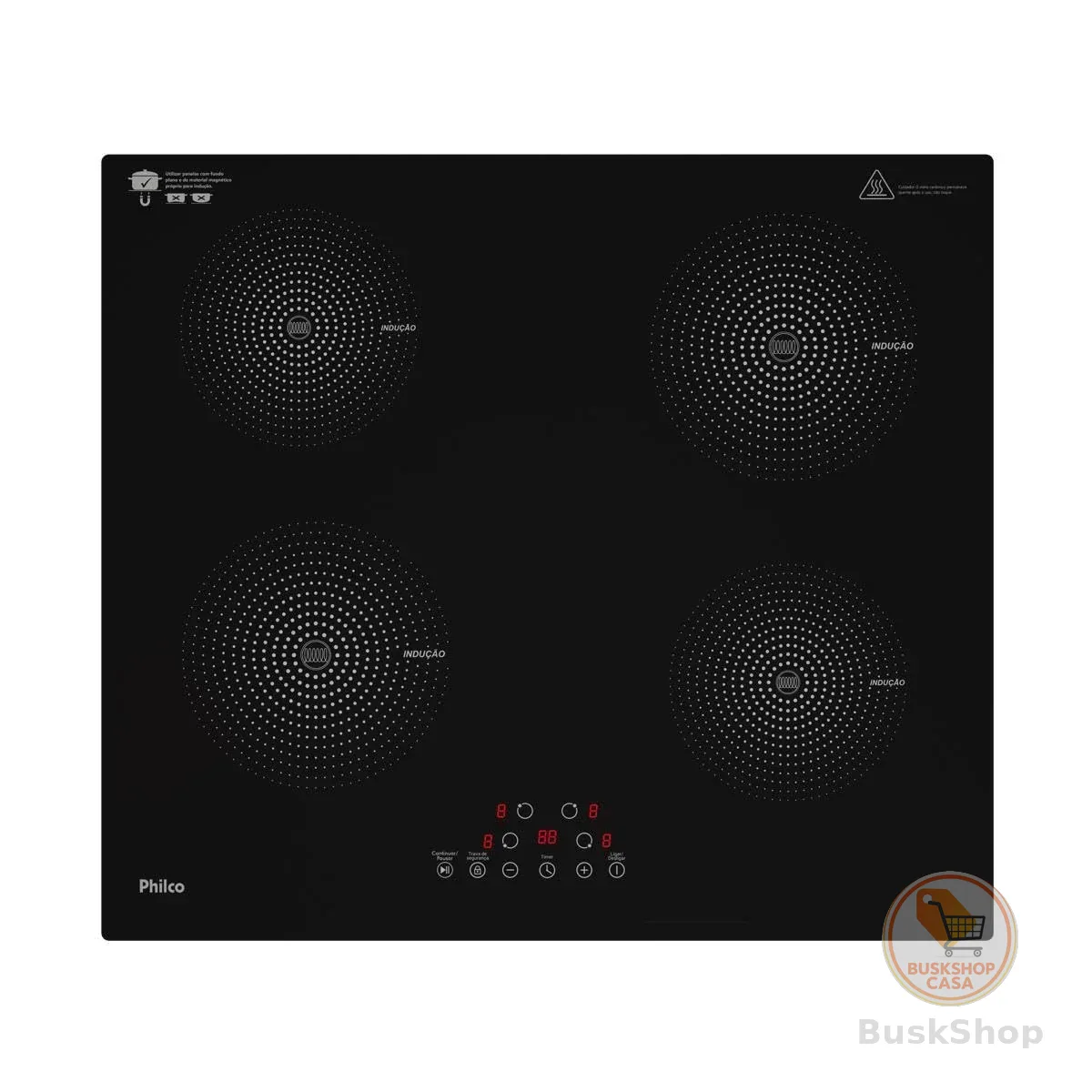 Cooktop De Indução Pctq1 Função Turbo 4 Bocas Philco PCT40A Preto
