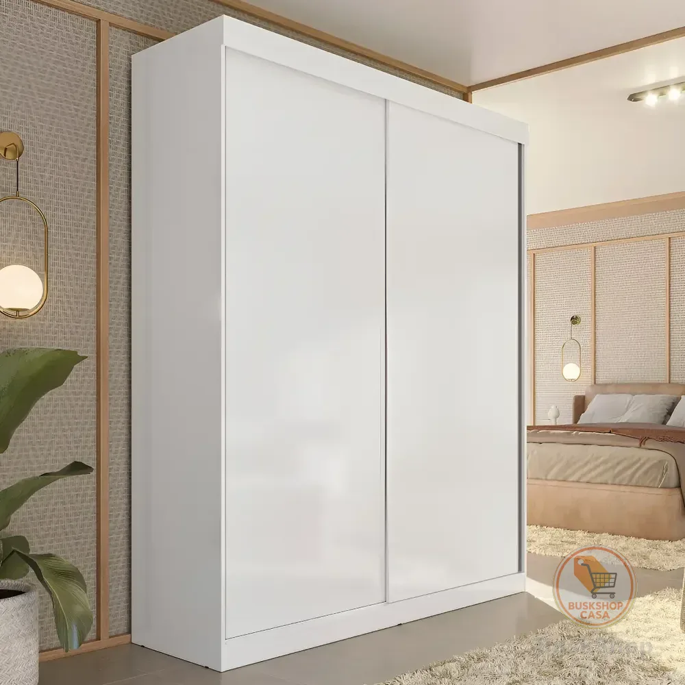 Guarda Roupa Solteiro 2 Portas De Correr 2 Gavetas Jb Cor Branco