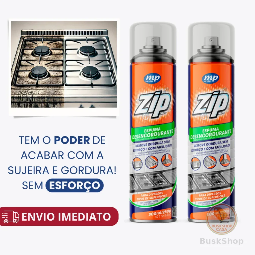 Kit Espuma Desengordurante Limpeza Pesada Zip Clean 300ml My Place kit com 1 e 2 unidades