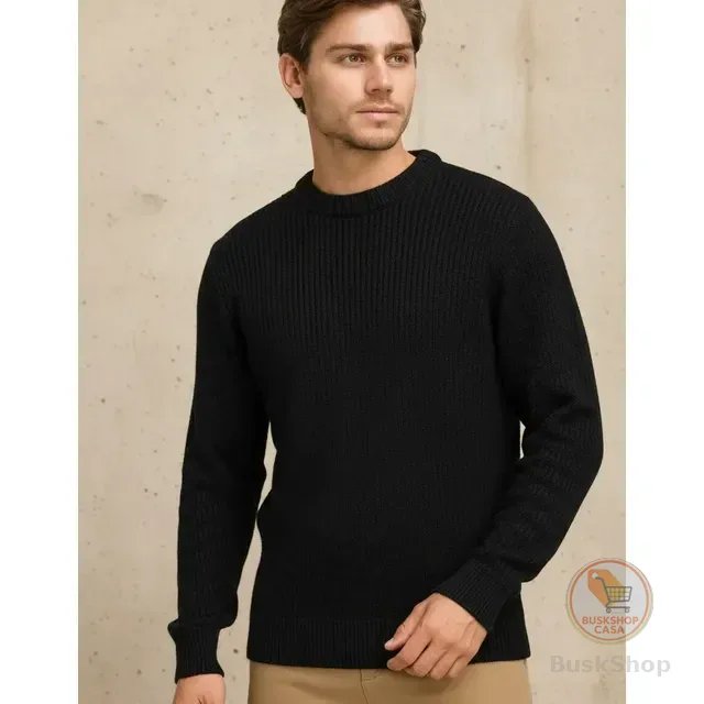 Suéter Blusa De Tricot Masculino Liso Blusa Lã Masculina