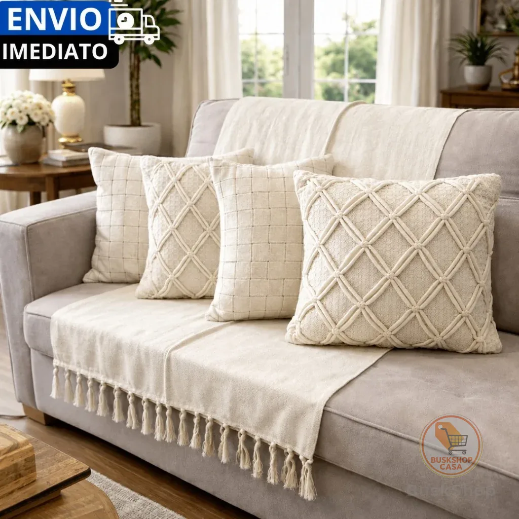 CAPAS DE ALMOFADAS FEITAS A MÃO - ALGODÃO ARTESANAIS PREMIUM ELEGANTE DECORAÇÃO SALAS SOFÁS OU CAMAS