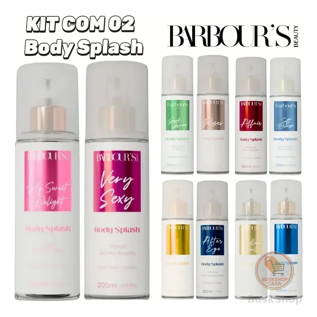 Kit C/ 2 Body Splash Feminino Barbours Beauty 200ml Cada