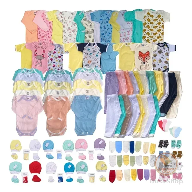 Kit 15 Peças Roupas Bebê Body Calça Touca Enxoval Completo