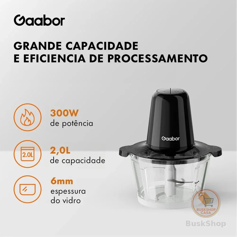 Gaabor Processador Multislice Capacidade 2L Recipiente de Vidro 4 Lâminas 300W MG-15M02A