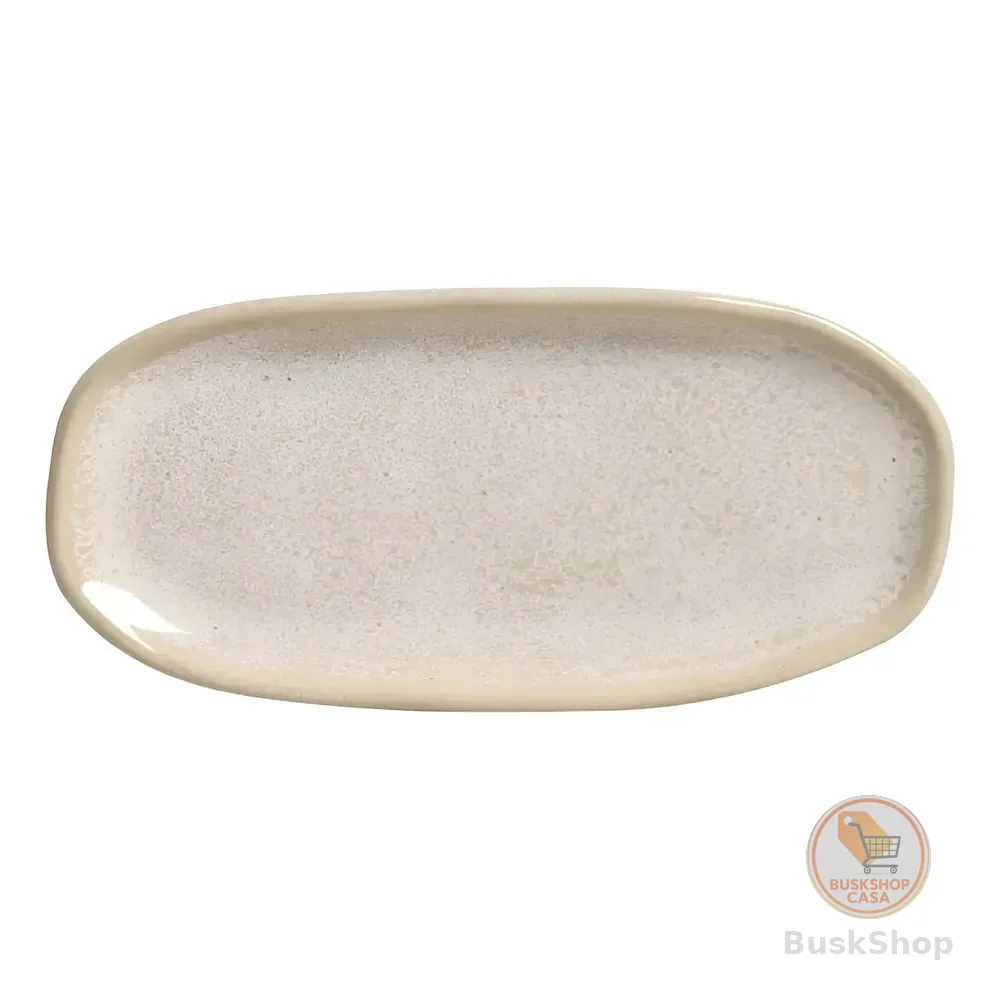 Jogo C/ 4 Travessas Oval Rasa Mini Orgânico Latte 16,5x8cm Porto Brasil Off-white