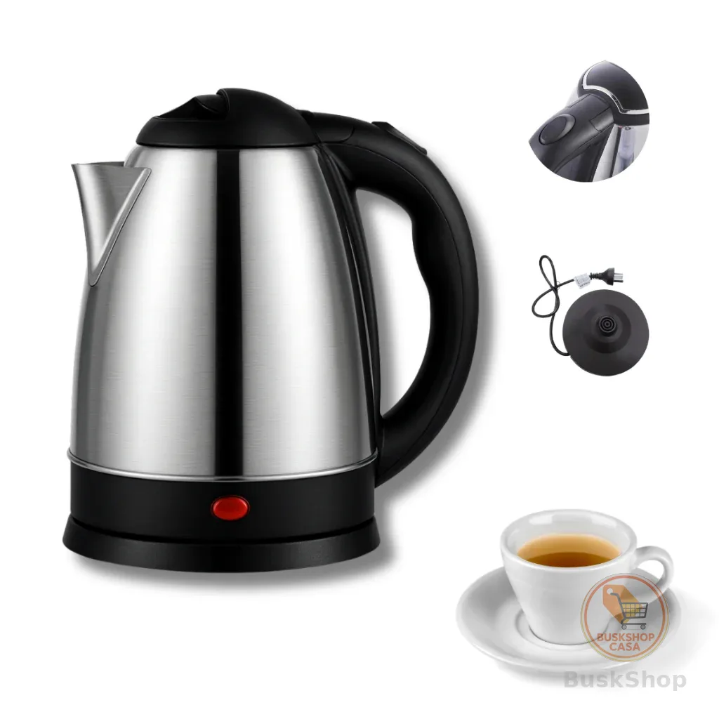 Chaleira Elétrica Inox 1.8L com Desligamento Automático, Luz Indicadora e Base 360º - 220V