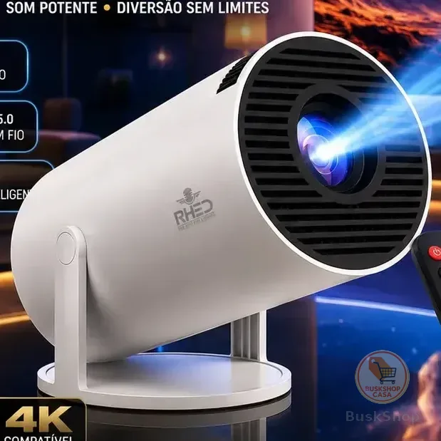 Projetor Smart Portátil Full Hd 4k Android 11 Wi-fi Bluetooth Mini Projetor Home Theater Cinema Em Casa Imagem Nítida Som Potente Compatível Com Diversos Dispositivos Branco 127/220v