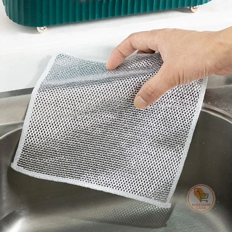 Kit Ate 20 Pano De Limpeza De Arame Metálico Malha Não Oleosa Fogão De Cozinha Prato & Panelas