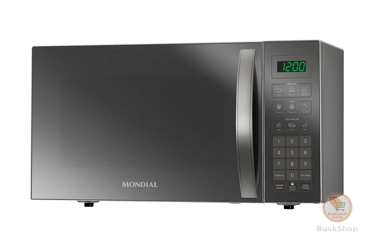 MONDIAL Micro-Ondas, Espelhado, 34L, 1400W, 110V