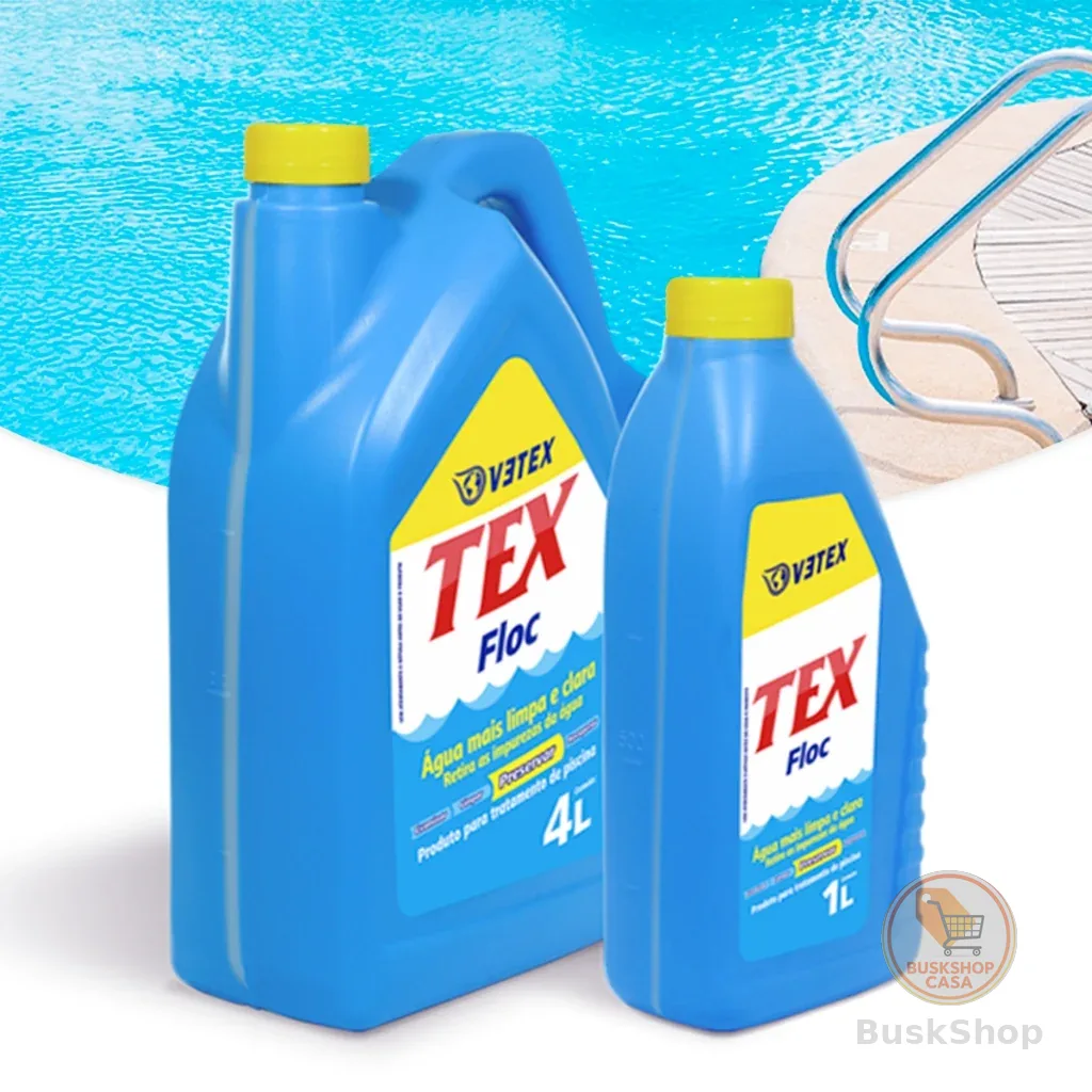 Clarificante Floculante Para Piscina Água Cristalina Limpeza Floc Tex 1 Litro Vetex