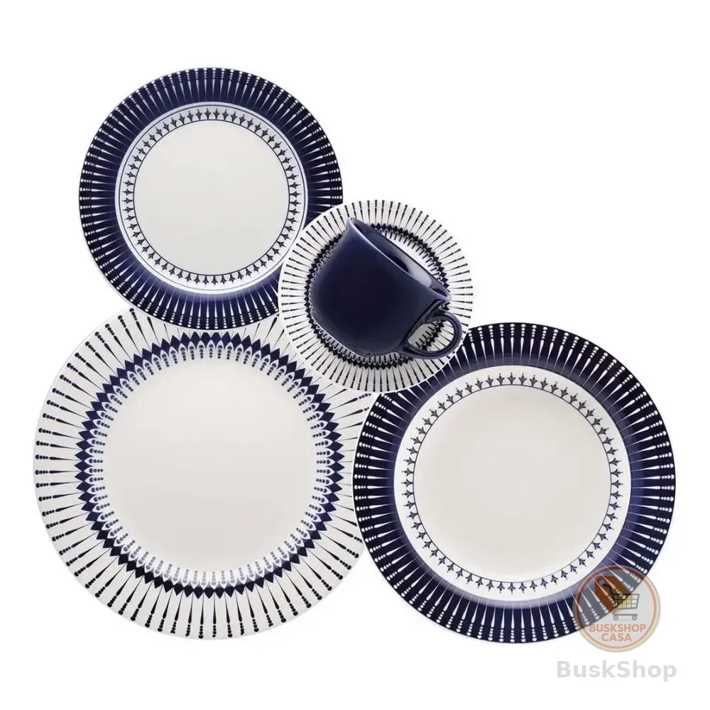 Aparelho De Jantar E Chá 20 Peças Donna Colb Azul