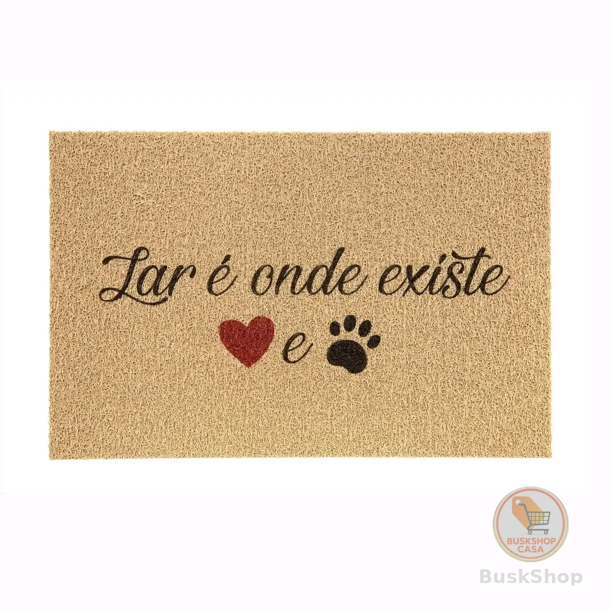 Kapazi Tapete Pet 40x60cm Lar é Onde Existe Amor Capacho Antiderrapante Lavável