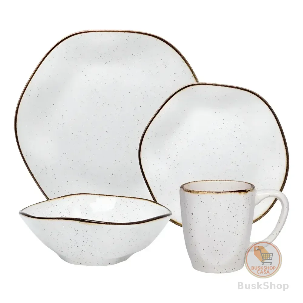 Aparelho De Jantar E Lanche 16 Peças Oxford Ryo Maresia Multicor Liso