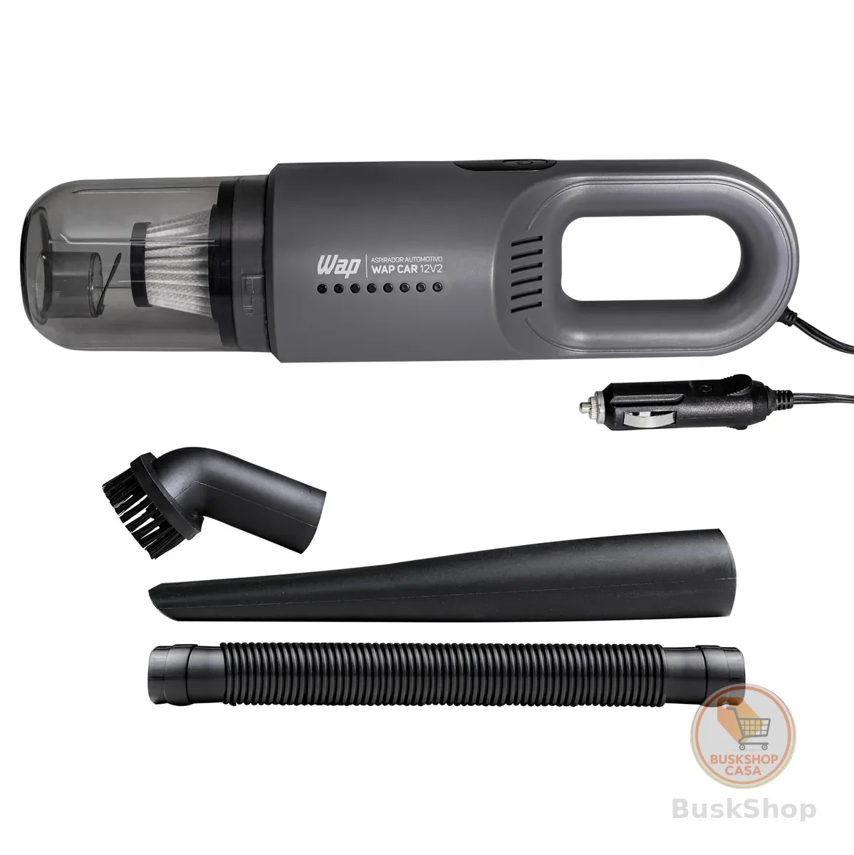 WAP Aspirador de Pó Automotivo Car 12V2, Portátil, 420ml, com Recipiente Removível e Filtro Lavável, 180W 12VDC