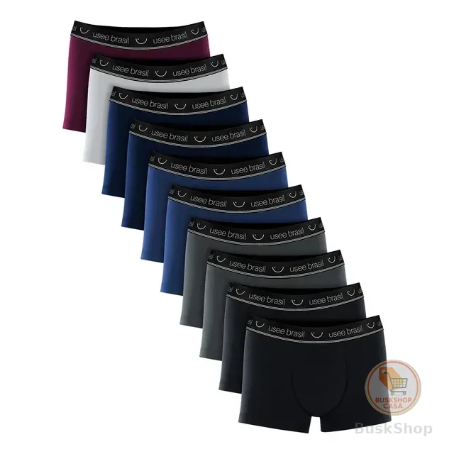 Kit 10 Cuecas Boxer Masculina Em Algodão Adulto Usee