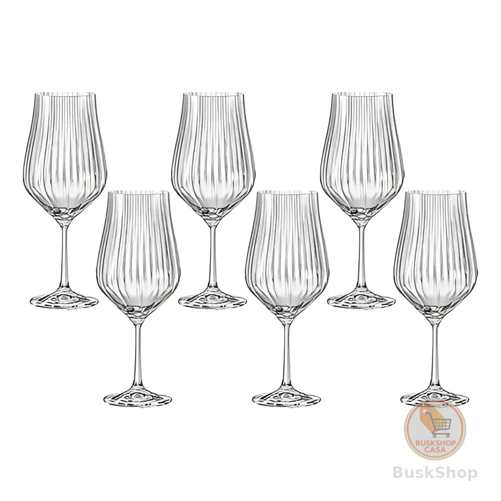 Jogo 6 Taças Cristal Bohemia Crystalex Vinho Bordeaux Tulipa 550ml Cinza