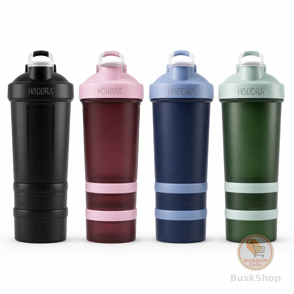 Coqueteleira 500ml com Porta Suplemento Shakeira com Misturador Academia Whey Protein Fitness