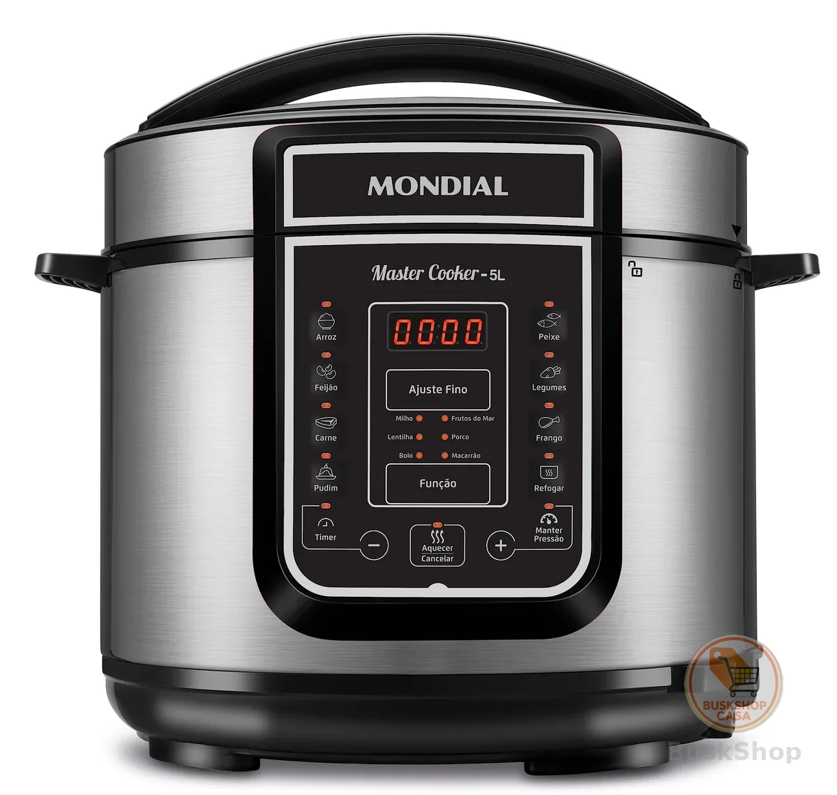 Panela de Pressão Elétrica Digital Mondial 5L Inox 110V