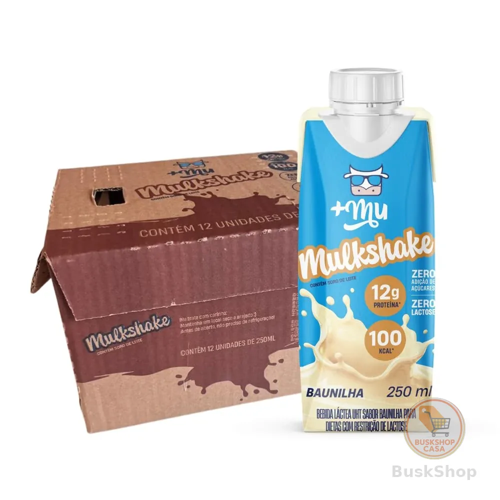 +Mu Mulkshake Bebida Proteica Sabor Baunilha - Pack 12 unidades 250 mL