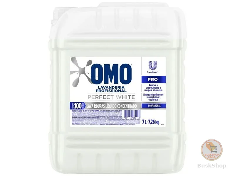Sabão Líquido Concentrado OMO Lavanderia Profissional Perfect White 7L