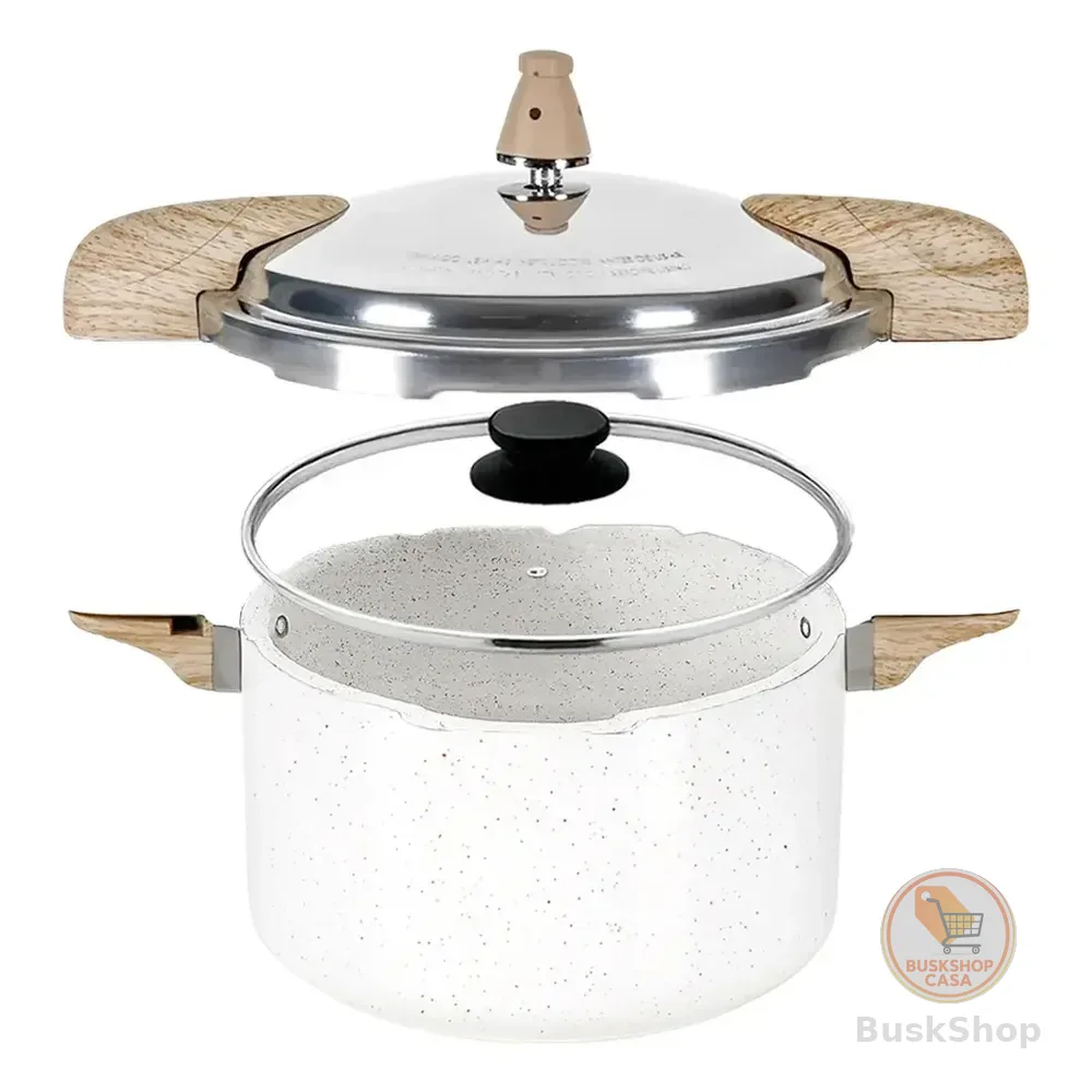 Panela De Pressão 2 Em 1 Brinox 5,4l Ceramic Life Indução Vanilla