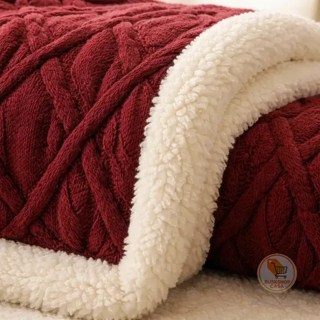 Cobertor Manta De Casal 2,00x1,80 Canelada Sherpa Cores