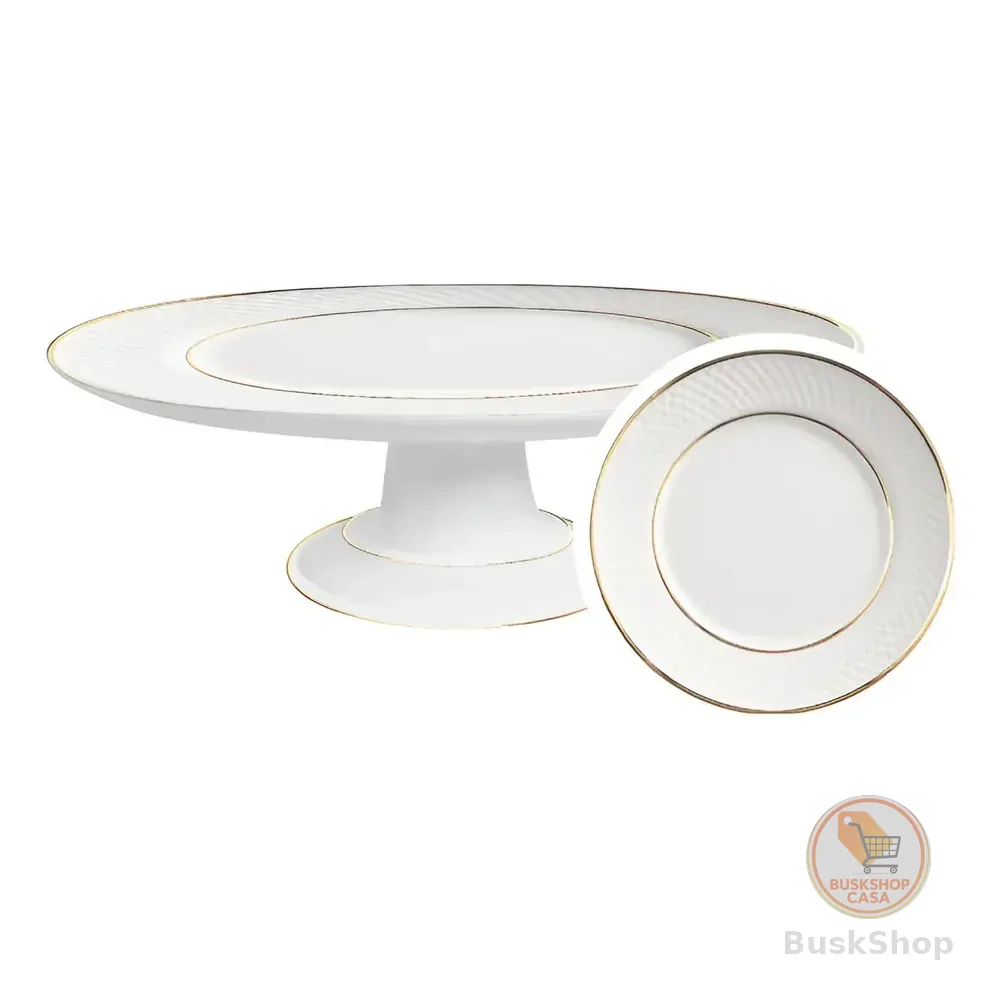 Boleira Pequena Relevo Gold Alleanza Branco