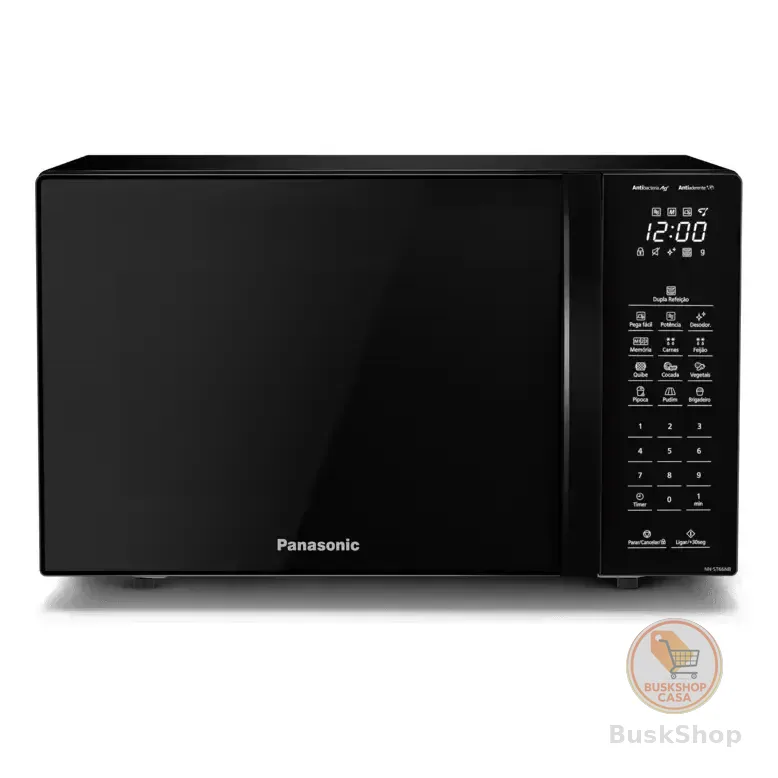 Microondas Panasonic Nn-st66nbru Black Glass 34l Dupla Refeição 127v