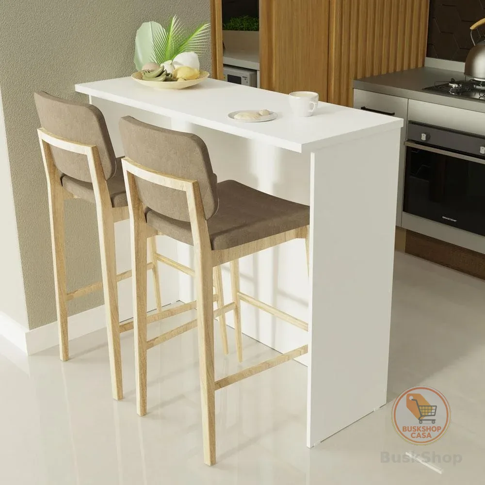 Bancada Ilha para Cozinha 120 cm Branco Madesa