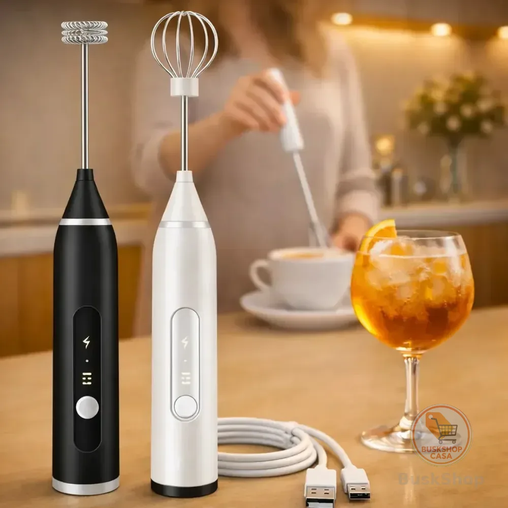 Mini Mixer Misturador De Bebidas Elétrico 2 Em 1 Portátil Recarregável Mexedor De Ovos Whey Leite Café Espuma Shake Drinks Capuccino Suco Comica Sortido