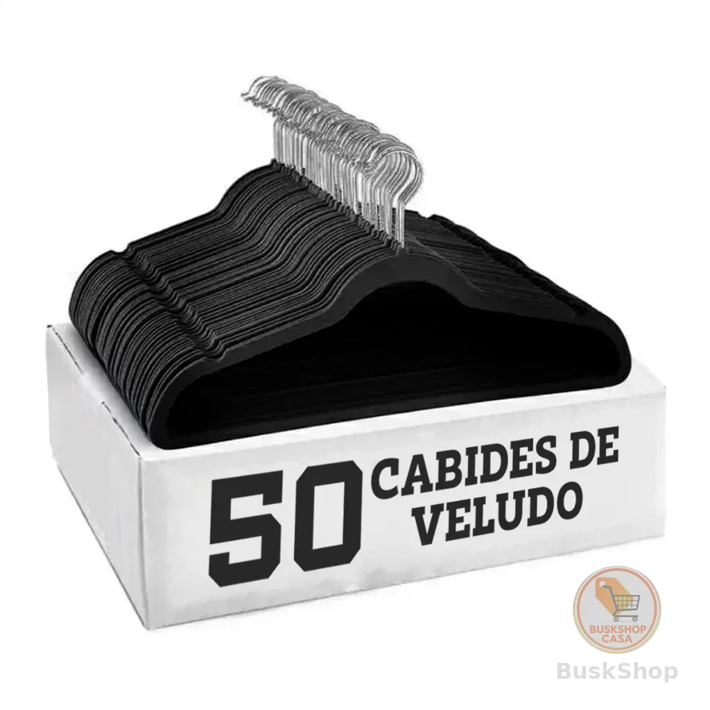 Kit 50 Cabides Veludo De Roupa Antideslizante Slim Adulto  Gancho 360°