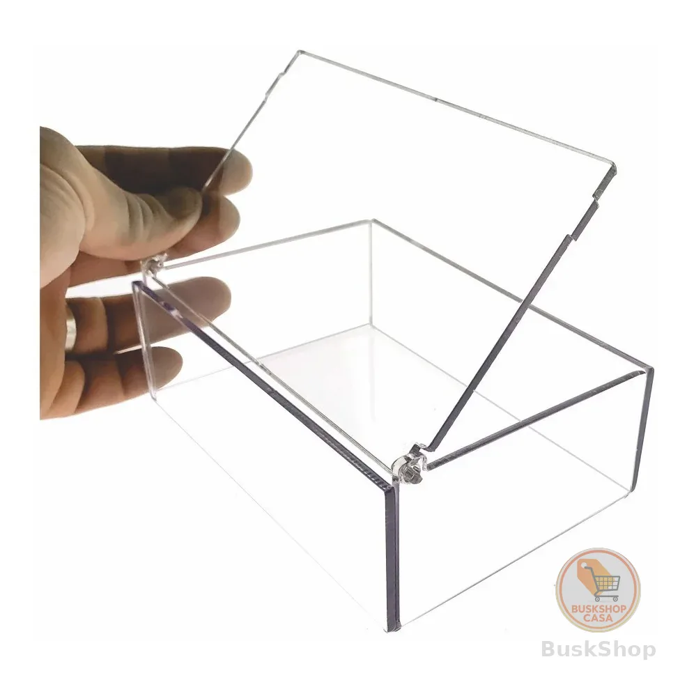 Caixa Organizadora Multiuso Acrilica  15x10x5cm Fabricante Cor Tampa Flip Liso