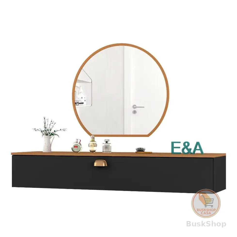 Penteadeira Com Gaveta 100cm Console Camarim E&a - Preto/nature