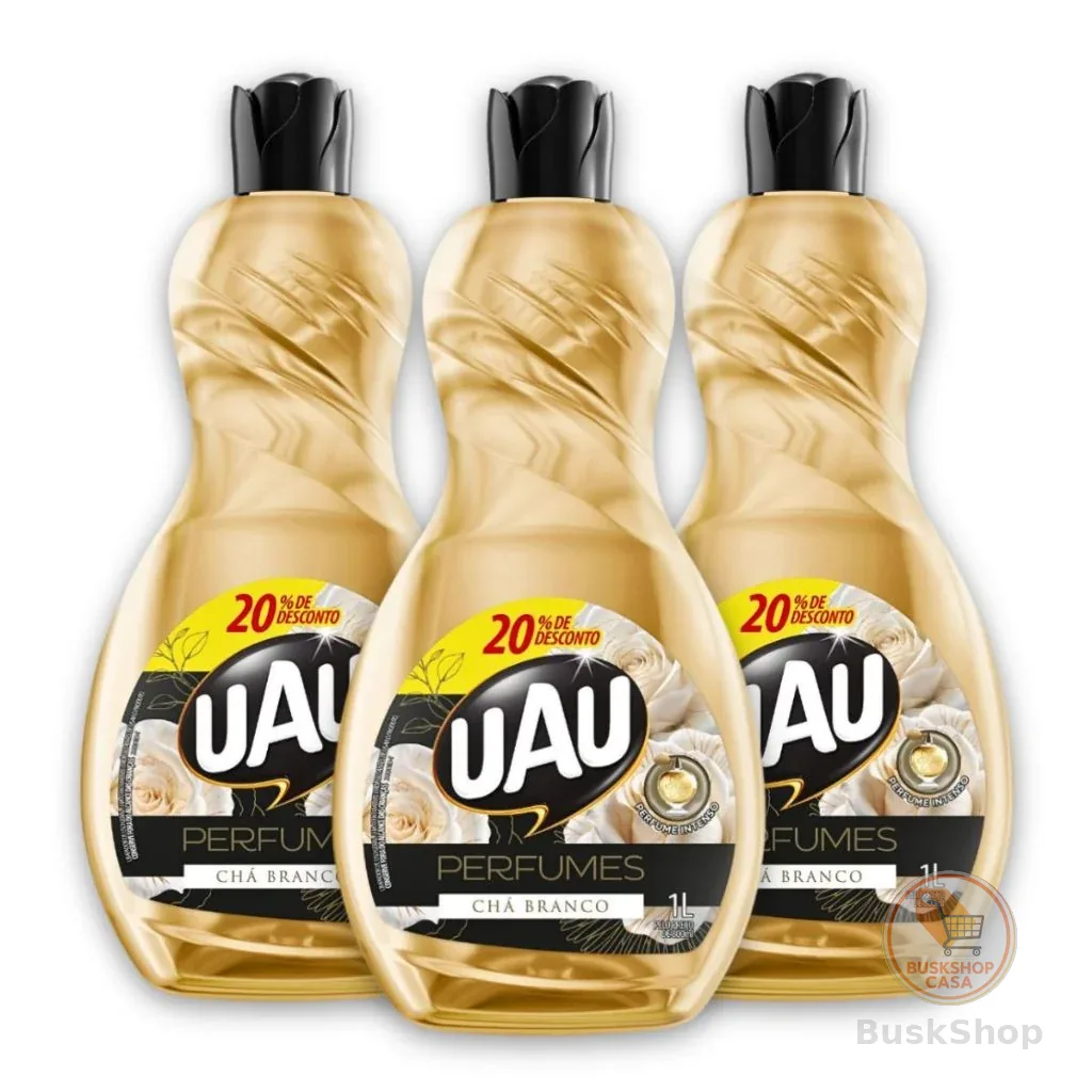 Kit 3un Limpador 1L UAU Perfume Chá Branco Promo