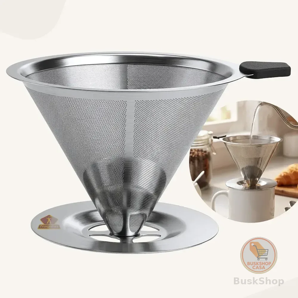 Coador De Café Inox 103 Com Filtro Permanente Reutilizável Aço Inox Premium Durável Fácil De Lavar